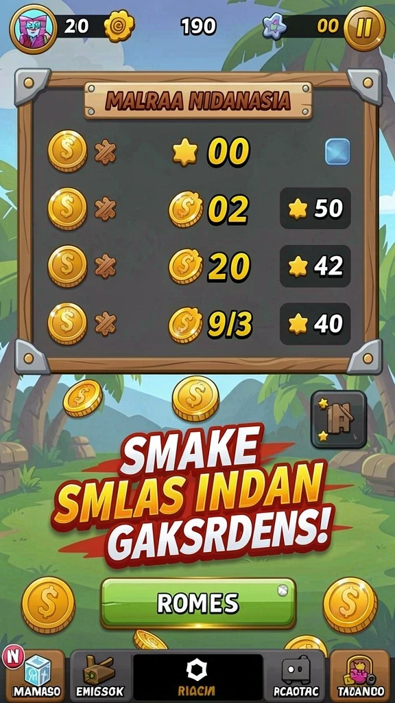 Gambar antarmuka permainan yang menarik dan user-friendly.