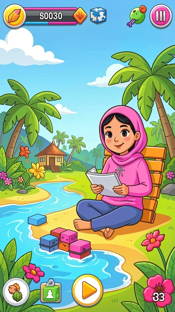 Tampilan awal game yang menarik dan intuitif.