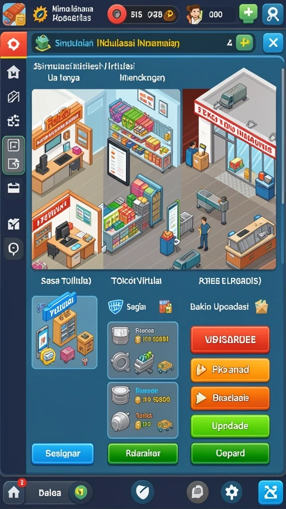 Lingkungan permainan yang kaya dan detail.