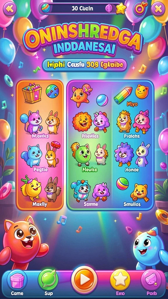 Tampilan awal permainan yang menarik dan penuh warna.