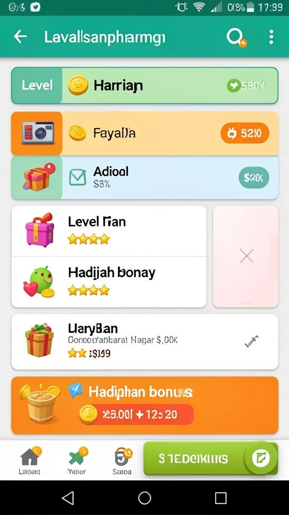 Fitur reward yang membuat bermain semakin seru.